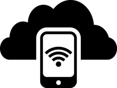 Cellphone Connected To The Cloud Outline Svg Vector, Free Vectors File